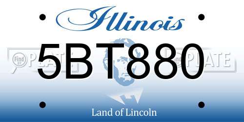 5BT880 Illinois License Plate