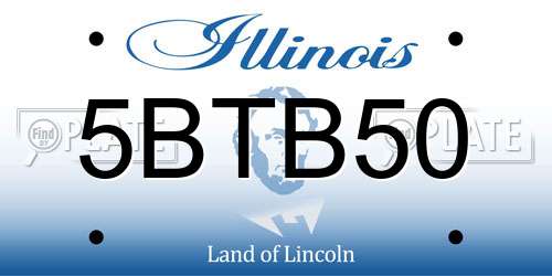 5BTB50 Illinois License Plate