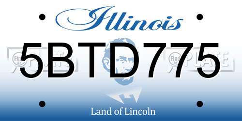 5BTD775 Illinois License Plate