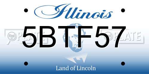5BTF57 Illinois License Plate