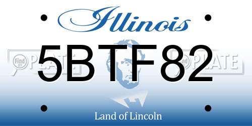 5BTF82 Illinois License Plate