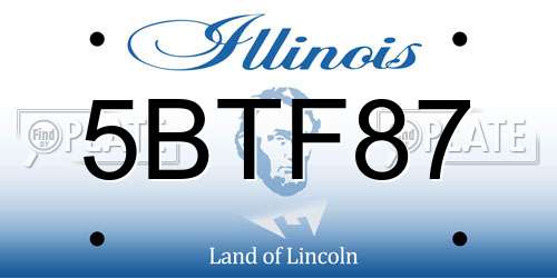 5BTF87 Illinois License Plate