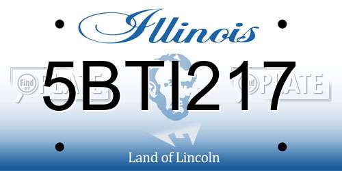 5BTI217 Illinois License Plate
