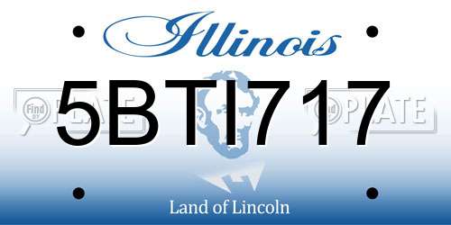 5BTI717 Illinois License Plate