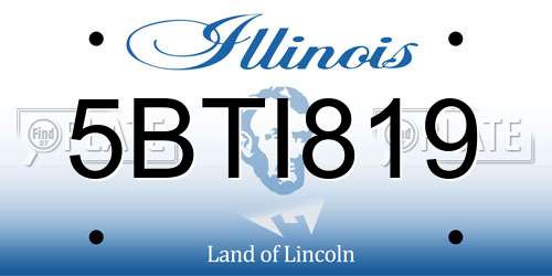5BTI819 Illinois License Plate