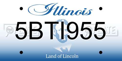 5BTI955 Illinois License Plate