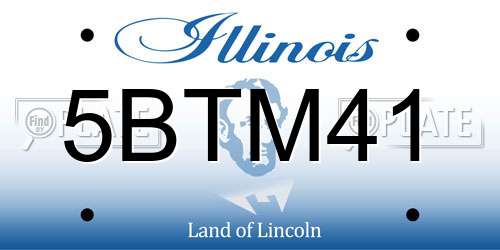 5BTM41 Illinois License Plate