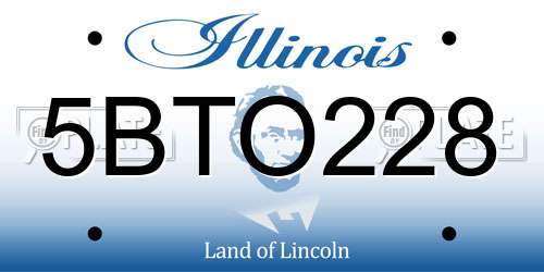 5BTO228 Illinois License Plate