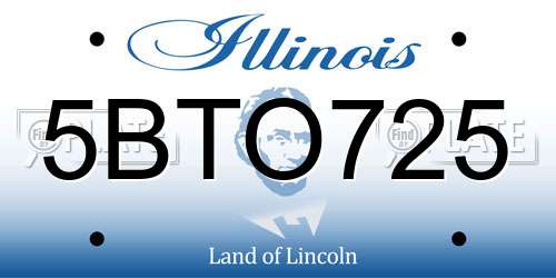 5BTO725 Illinois License Plate