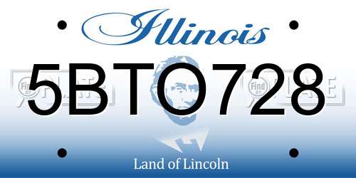 5BTO728 Illinois License Plate