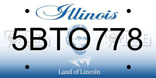 5BTO778 Illinois License Plate
