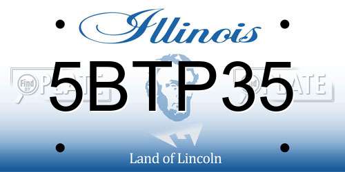 5BTP35 Illinois License Plate