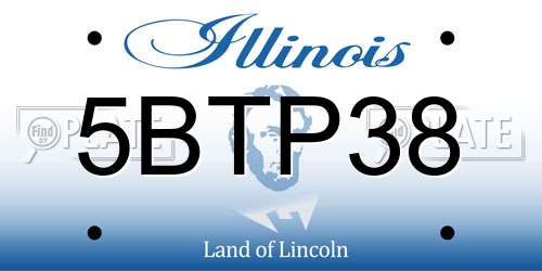 5BTP38 Illinois License Plate