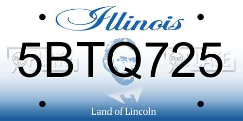 5BTQ725 Illinois License Plate