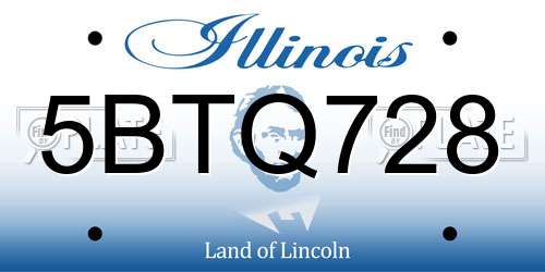 5BTQ728 Illinois License Plate