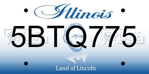 5BTQ775 Illinois License Plate