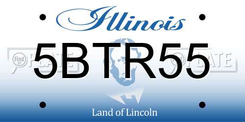 5BTR55 Illinois License Plate