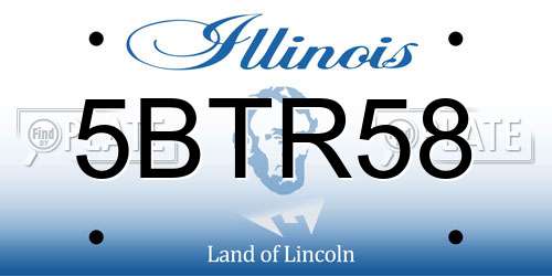 5BTR58 Illinois License Plate