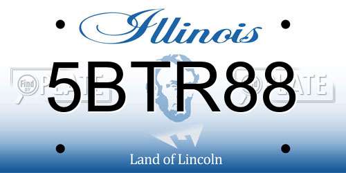 5BTR88 Illinois License Plate