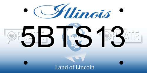 5BTS13 Illinois License Plate