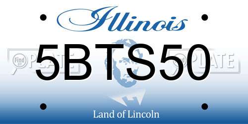 5BTS50 Illinois License Plate