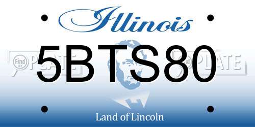 5BTS80 Illinois License Plate
