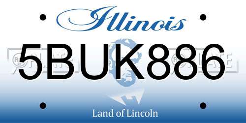 5BUK886 Illinois License Plate