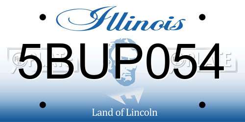 5BUP054 Illinois License Plate