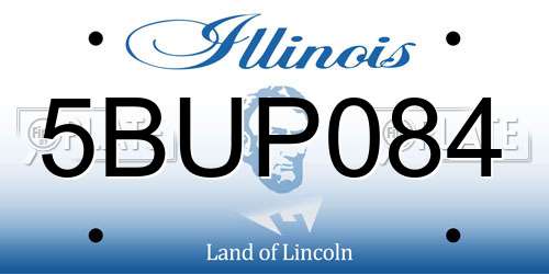 5BUP084 Illinois License Plate