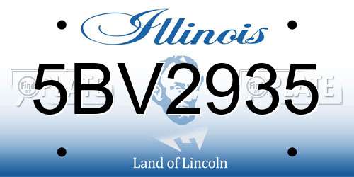5BV2935 Illinois License Plate