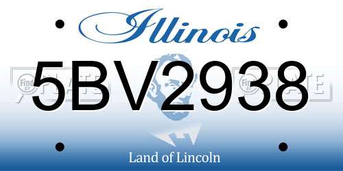 5BV2938 Illinois License Plate
