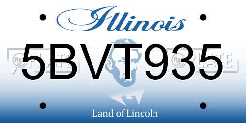 5BVT935 Illinois License Plate