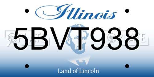 5BVT938 Illinois License Plate