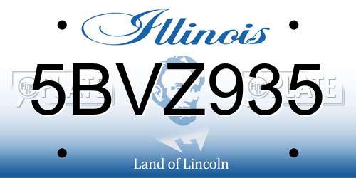 5BVZ935 Illinois License Plate