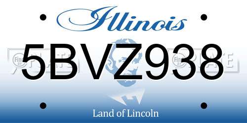 5BVZ938 Illinois License Plate