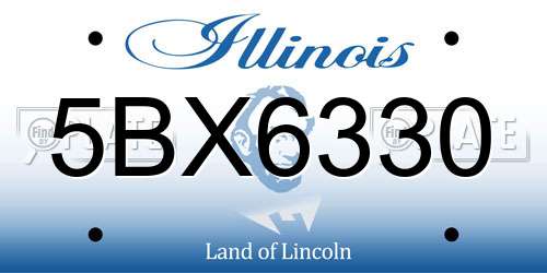 5BX6330 Illinois License Plate