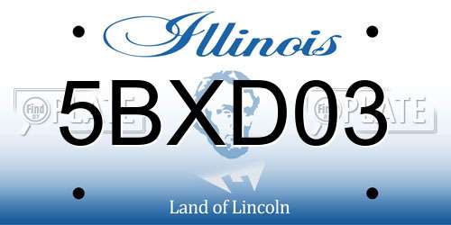5BXD03 Illinois License Plate