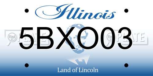 5BXO03 Illinois License Plate