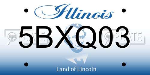 5BXQ03 Illinois License Plate
