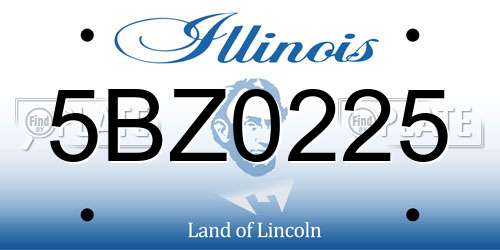 5BZ0225 Illinois License Plate
