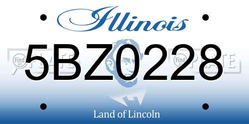 5BZ0228 Illinois License Plate