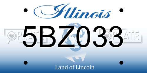 5BZ033 Illinois License Plate