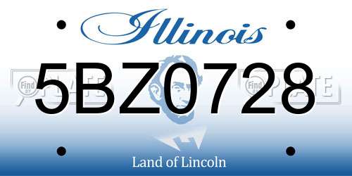 5BZ0728 Illinois License Plate