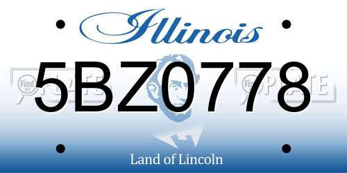 5BZ0778 Illinois License Plate