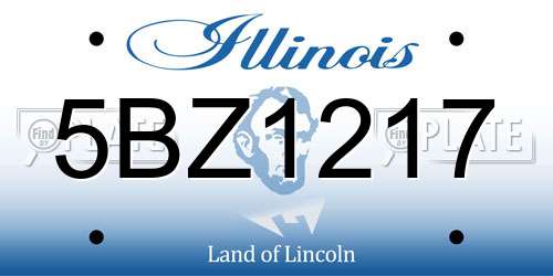 5BZ1217 Illinois License Plate