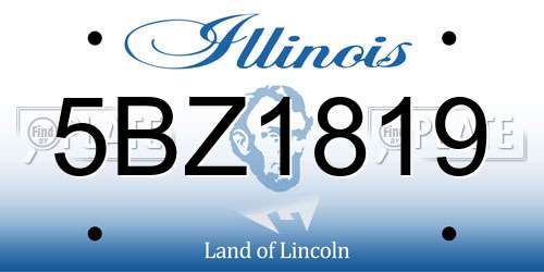 5BZ1819 Illinois License Plate