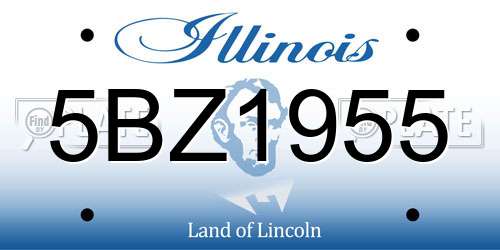 5BZ1955 Illinois License Plate