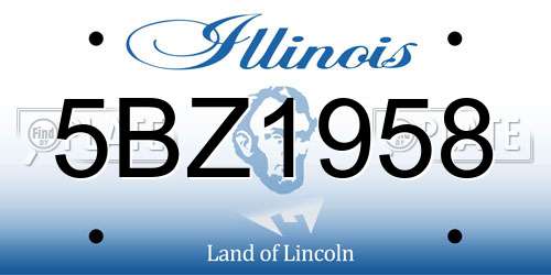 5BZ1958 Illinois License Plate