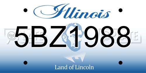 5BZ1988 Illinois License Plate