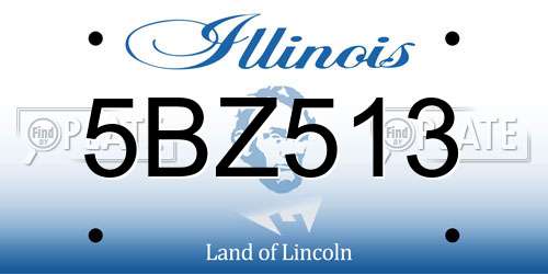 5BZ513 Illinois License Plate